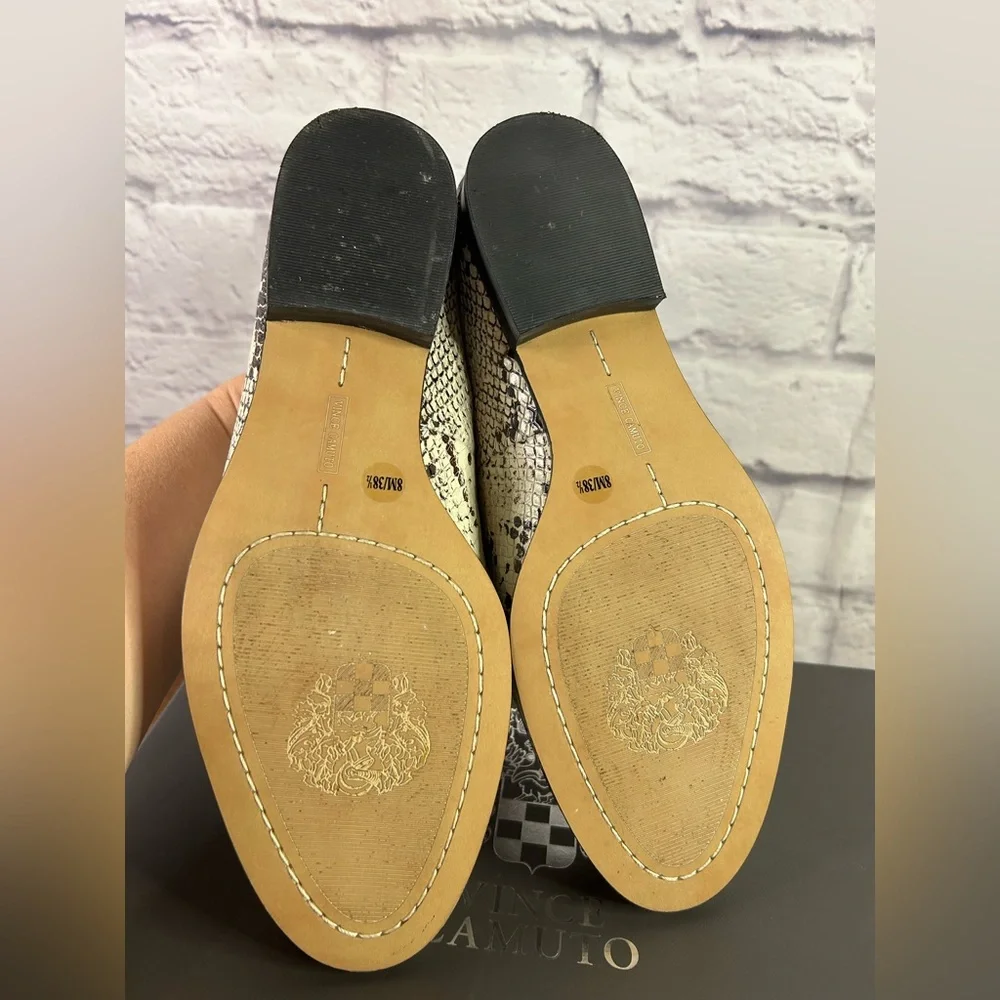 Vince Camuto Jendeya Seashell Multi Tucson Snakeskin Pattern Flats